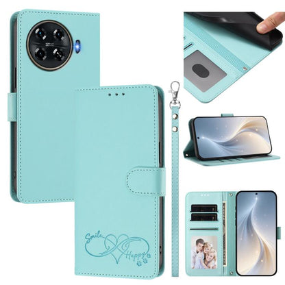 Happy Heart Pattern Magnetic Closure Vegan Leather Phone Case with Wrist Strap, For Tecno Camon 30 / 30 5G, For Tecno Spark 20 Pro+, For Tecno Pova 5 Pro, For Tecno Pova Neo 3, For Tecno Pova 5 4G, For Tecno Camon 20 Premier, For Tecno Camon 20 Pro 5G ...