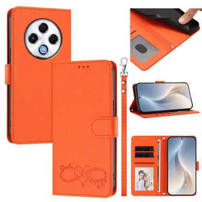 Happy Heart Pattern Magnetic Closure Vegan Leather Phone Case with Wrist Strap, For Tecno Spark 30, For Tecno Pova 6 Neo 5G, For Tecno Spark 30C, For Tecno Spark 20 Pro 5G, For Tecno Spark 10 Pro Magic Magenta, For Tecno Pova 6, For Tecno Pova 6 / 6 Pr...