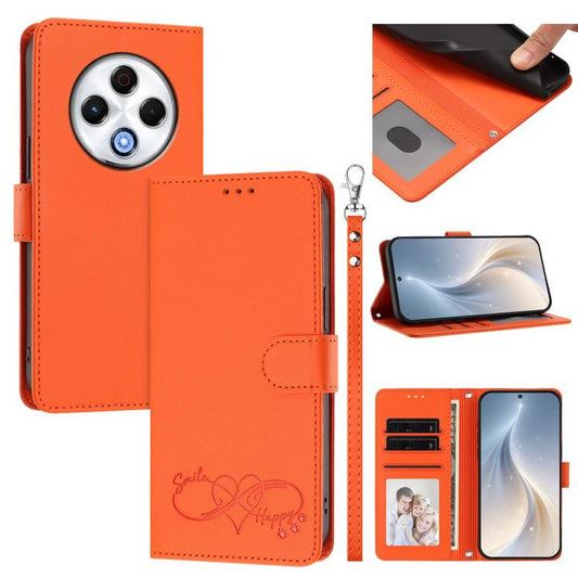 Happy Heart Pattern Magnetic Closure Vegan Leather Phone Case with Wrist Strap, For Tecno Spark 30, For Tecno Pova 6 Neo 5G, For Tecno Spark 30C, For Tecno Spark 20 Pro 5G, For Tecno Spark 10 Pro Magic Magenta, For Tecno Pova 6, For Tecno Pova 6 / 6 Pr...