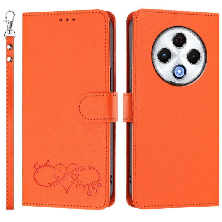 Happy Heart Pattern Magnetic Closure Vegan Leather Phone Case with Wrist Strap, For Tecno Spark 30, For Tecno Pova 6 Neo 5G, For Tecno Spark 30C, For Tecno Spark 20 Pro 5G, For Tecno Spark 10 Pro Magic Magenta, For Tecno Pova 6, For Tecno Pova 6 / 6 Pr...