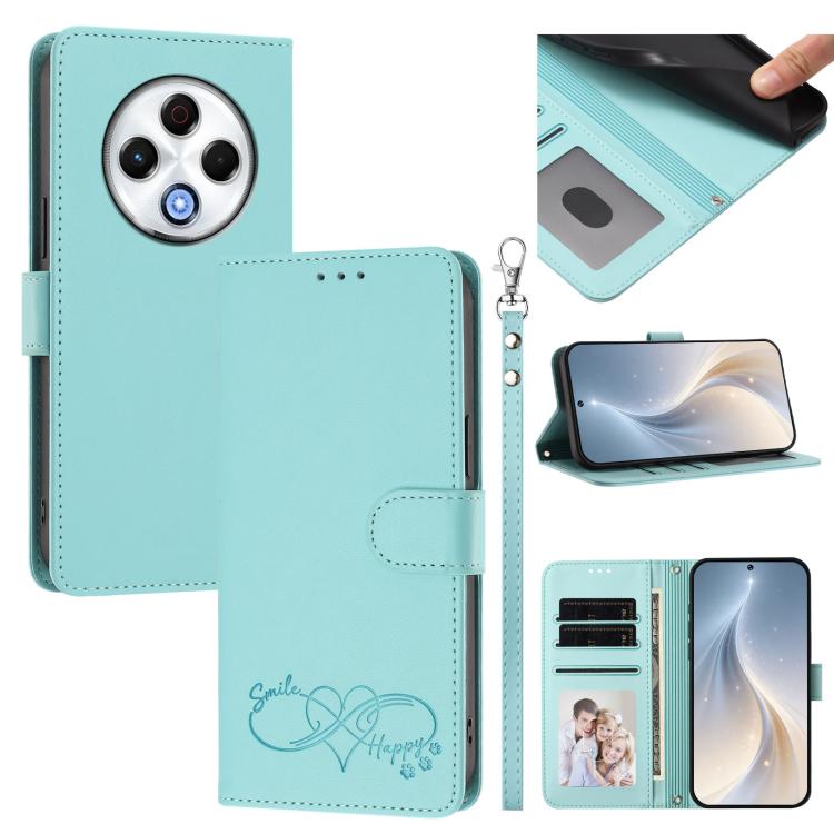 Happy Heart Pattern Magnetic Closure Vegan Leather Phone Case with Wrist Strap, For Tecno Spark 30, For Tecno Pova 6 Neo 5G, For Tecno Spark 30C, For Tecno Spark 20 Pro 5G, For Tecno Spark 10 Pro Magic Magenta, For Tecno Pova 6, For Tecno Pova 6 / 6 Pr...