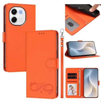 Happy Heart Pattern Magnetic Closure Vegan Leather Phone Case with Wrist Strap, For Tecno Pova 7 4G, For Tecno Spark Go 1/Go 2025, For Tecno Camon 40 Pro 4G Global, For Tecno Camon 40 Premier, For Tecno Camon 40, For Tecno Spark 30C 5G/Pop 9 5G        ...