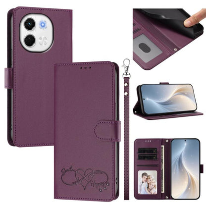 Happy Heart Pattern Magnetic Closure Vegan Leather Phone Case with Wrist Strap, For Tecno Pova 7 4G, For Tecno Spark Go 1/Go 2025, For Tecno Camon 40 Pro 4G Global, For Tecno Camon 40 Premier, For Tecno Camon 40, For Tecno Spark 30C 5G/Pop 9 5G        ...