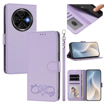 Happy Heart Pattern Magnetic Closure Vegan Leather Phone Case with Wrist Strap, For Tecno Spark 30, For Tecno Pova 6 Neo 5G, For Tecno Spark 30C, For Tecno Spark 20 Pro 5G, For Tecno Spark 10 Pro Magic Magenta, For Tecno Pova 6, For Tecno Pova 6 / 6 Pr...