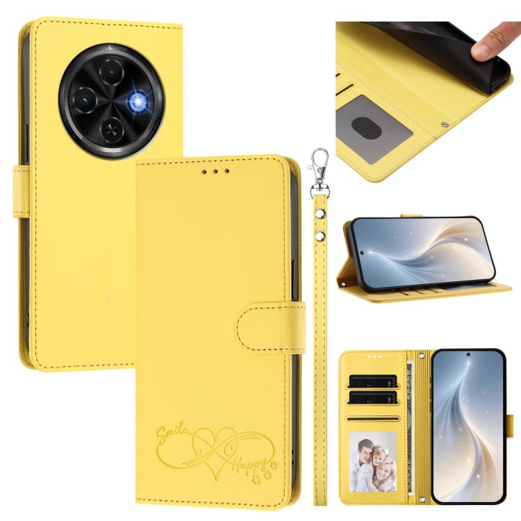Happy Heart Pattern Magnetic Closure Vegan Leather Phone Case with Wrist Strap, For Tecno Spark 30, For Tecno Pova 6 Neo 5G, For Tecno Spark 30C, For Tecno Spark 20 Pro 5G, For Tecno Spark 10 Pro Magic Magenta, For Tecno Pova 6, For Tecno Pova 6 / 6 Pr...