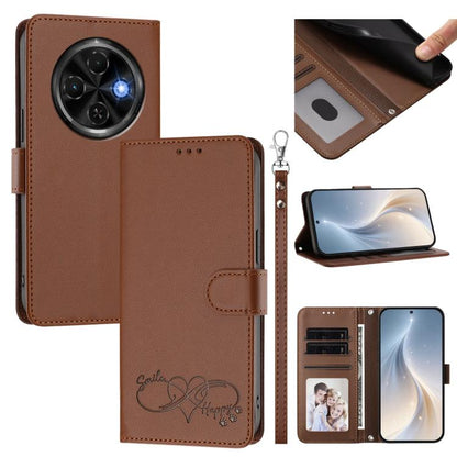 Happy Heart Pattern Magnetic Closure Vegan Leather Phone Case with Wrist Strap, For Tecno Spark 30, For Tecno Pova 6 Neo 5G, For Tecno Spark 30C, For Tecno Spark 20 Pro 5G, For Tecno Spark 10 Pro Magic Magenta, For Tecno Pova 6, For Tecno Pova 6 / 6 Pr...
