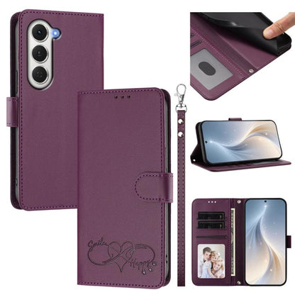 Happy Heart Pattern Magnetic Closure Vegan Leather Phone Case with Wrist Strap, For Tecno Spark 40 5G, For Tecno Spark Slim, For Tecno Spark GO 2024, For Tecno Spark 40C, For Tecno Pova 7 Pro 5G, For Tecno Spark 40 Pro+ 4G, For Tecno Spark 40 Pro 4G   ...