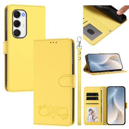 Happy Heart Pattern Magnetic Closure Vegan Leather Phone Case with Wrist Strap, For Tecno Spark 40 5G, For Tecno Spark Slim, For Tecno Spark GO 2024, For Tecno Spark 40C, For Tecno Pova 7 Pro 5G, For Tecno Spark 40 Pro+ 4G, For Tecno Spark 40 Pro 4G   ...