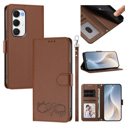 Happy Heart Pattern Magnetic Closure Vegan Leather Phone Case with Wrist Strap, For Tecno Spark 40 5G, For Tecno Spark Slim, For Tecno Spark GO 2024, For Tecno Spark 40C, For Tecno Pova 7 Pro 5G, For Tecno Spark 40 Pro+ 4G, For Tecno Spark 40 Pro 4G   ...