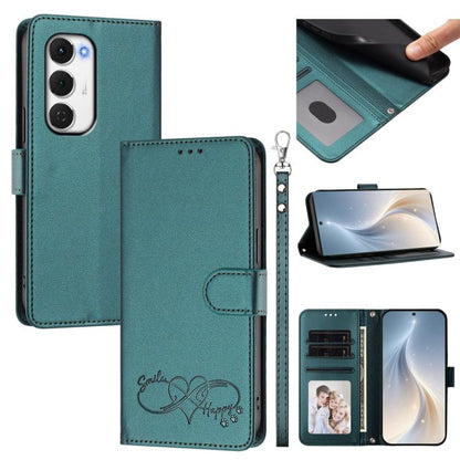 Happy Heart Pattern Magnetic Closure Vegan Leather Phone Case with Wrist Strap, For Tecno Spark 40 5G, For Tecno Spark Slim, For Tecno Spark GO 2024, For Tecno Spark 40C, For Tecno Pova 7 Pro 5G, For Tecno Spark 40 Pro+ 4G, For Tecno Spark 40 Pro 4G   ...