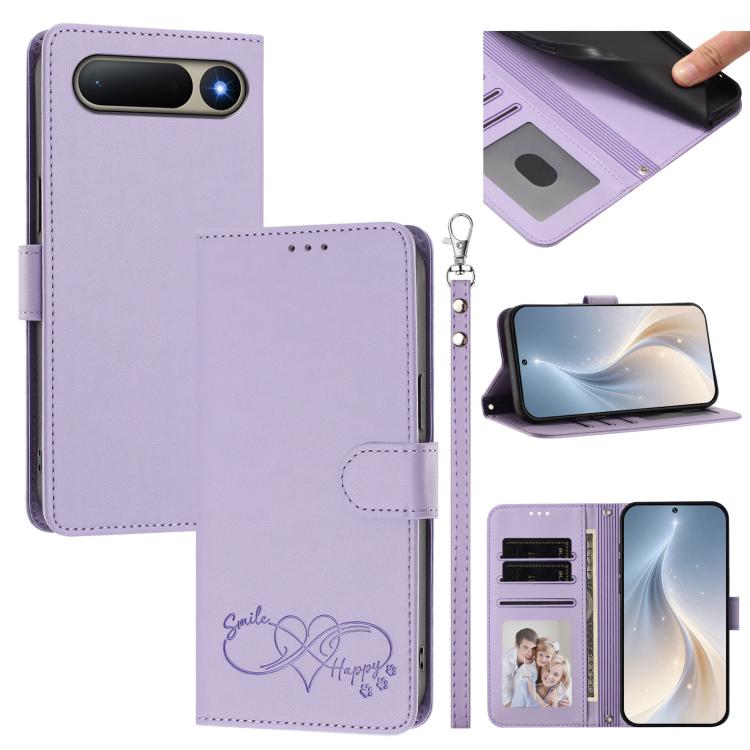 Happy Heart Pattern Magnetic Closure Vegan Leather Phone Case with Wrist Strap, For Tecno Pop 10, For Tecno Spark 20 Pro, For Tecno Spark GO 2023, For Tecno Pova 7 Neo 4G, For Tecno Spark 50 5G, For Tecno Spark 50 4G KN4, For Tecno Camon 50 Pro 4G     ...
