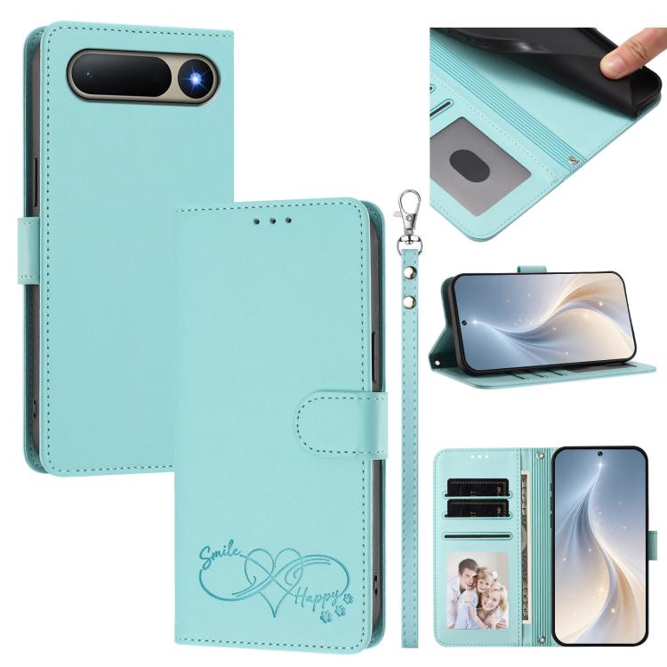 Happy Heart Pattern Magnetic Closure Vegan Leather Phone Case with Wrist Strap, For Tecno Pop 10, For Tecno Spark 20 Pro, For Tecno Spark GO 2023, For Tecno Pova 7 Neo 4G, For Tecno Spark 50 5G, For Tecno Spark 50 4G KN4, For Tecno Camon 50 Pro 4G     ...
