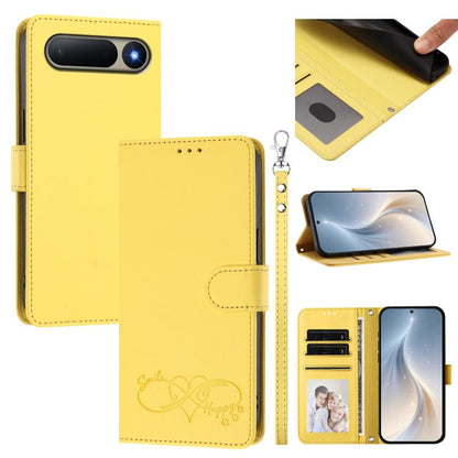 Happy Heart Pattern Magnetic Closure Vegan Leather Phone Case with Wrist Strap, For Tecno Pop 10, For Tecno Spark 20 Pro, For Tecno Spark GO 2023, For Tecno Pova 7 Neo 4G, For Tecno Spark 50 5G, For Tecno Spark 50 4G KN4, For Tecno Camon 50 Pro 4G     ...