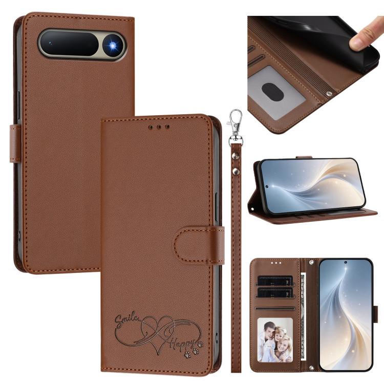 Happy Heart Pattern Magnetic Closure Vegan Leather Phone Case with Wrist Strap, For Tecno Pop 10, For Tecno Spark 20 Pro, For Tecno Spark GO 2023, For Tecno Pova 7 Neo 4G, For Tecno Spark 50 5G, For Tecno Spark 50 4G KN4, For Tecno Camon 50 Pro 4G     ...
