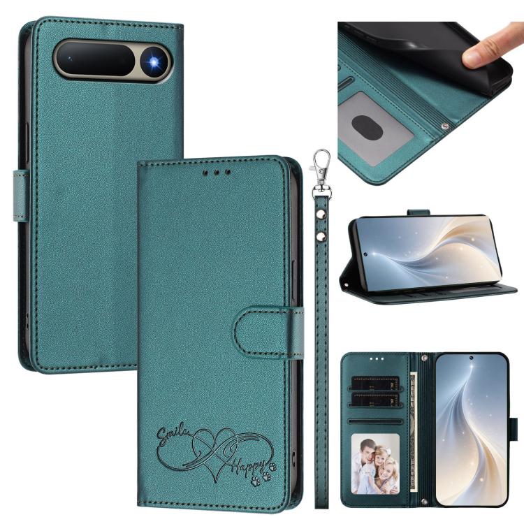 Happy Heart Pattern Magnetic Closure Vegan Leather Phone Case with Wrist Strap, For Tecno Pop 10, For Tecno Spark 20 Pro, For Tecno Spark GO 2023, For Tecno Pova 7 Neo 4G, For Tecno Spark 50 5G, For Tecno Spark 50 4G KN4, For Tecno Camon 50 Pro 4G     ...