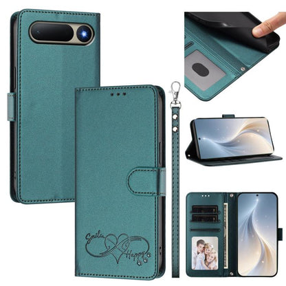 Happy Heart Pattern Magnetic Closure Vegan Leather Phone Case with Wrist Strap, For Tecno Pop 10, For Tecno Spark 20 Pro, For Tecno Spark GO 2023, For Tecno Pova 7 Neo 4G, For Tecno Spark 50 5G, For Tecno Spark 50 4G KN4, For Tecno Camon 50 Pro 4G     ...