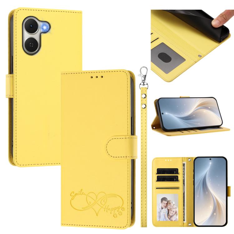 Happy Heart Pattern Magnetic Closure Vegan Leather Phone Case with Wrist Strap, For Tecno Pop 10, For Tecno Spark 20 Pro, For Tecno Spark GO 2023, For Tecno Pova 7 Neo 4G, For Tecno Spark 50 5G, For Tecno Spark 50 4G KN4, For Tecno Camon 50 Pro 4G     ...