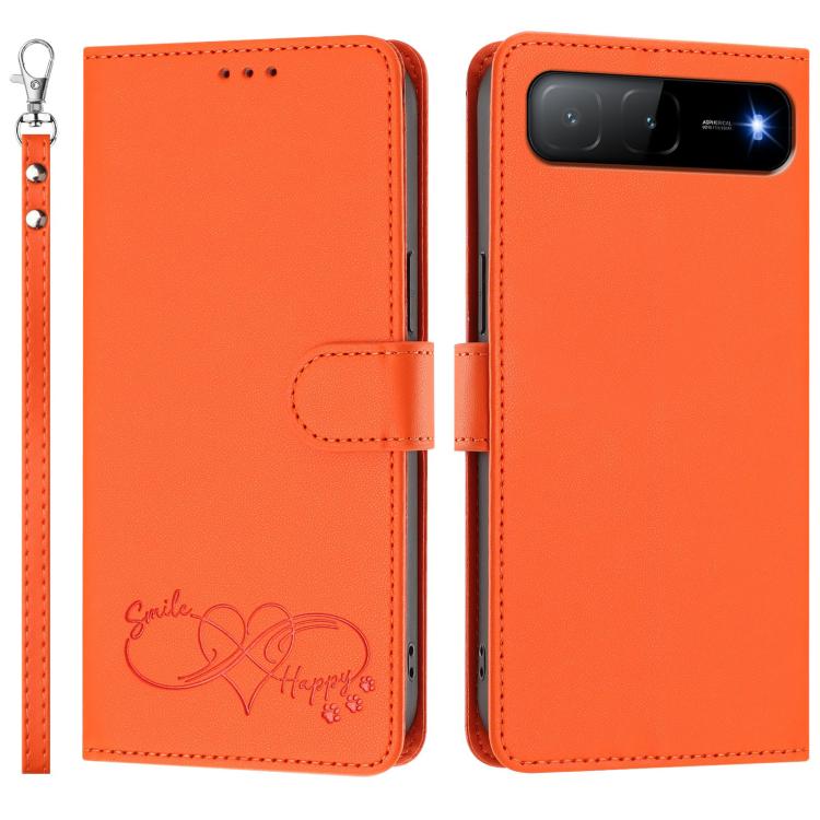 Happy Heart Pattern Magnetic Closure Vegan Leather Phone Case with Wrist Strap, For Tecno Spark 40 5G, For Tecno Spark Slim, For Tecno Spark GO 2024, For Tecno Spark 40C, For Tecno Pova 7 Pro 5G, For Tecno Spark 40 Pro+ 4G, For Tecno Spark 40 Pro 4G   ...