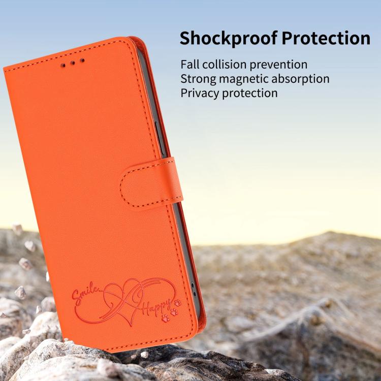 Happy Heart Pattern Magnetic Closure Vegan Leather Phone Case with Wrist Strap, For Tecno Spark 40 5G, For Tecno Spark Slim, For Tecno Spark GO 2024, For Tecno Spark 40C, For Tecno Pova 7 Pro 5G, For Tecno Spark 40 Pro+ 4G, For Tecno Spark 40 Pro 4G   ...