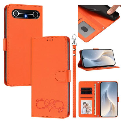 Happy Heart Pattern Magnetic Closure Vegan Leather Phone Case with Wrist Strap, For Tecno Spark 40 5G, For Tecno Spark Slim, For Tecno Spark GO 2024, For Tecno Spark 40C, For Tecno Pova 7 Pro 5G, For Tecno Spark 40 Pro+ 4G, For Tecno Spark 40 Pro 4G   ...