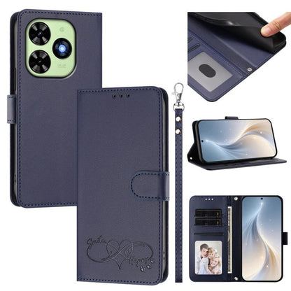 Happy Heart Pattern Magnetic Closure Vegan Leather Phone Case with Wrist Strap, For Tecno Spark 40 5G, For Tecno Spark Slim, For Tecno Spark GO 2024, For Tecno Spark 40C, For Tecno Pova 7 Pro 5G, For Tecno Spark 40 Pro+ 4G, For Tecno Spark 40 Pro 4G   ...