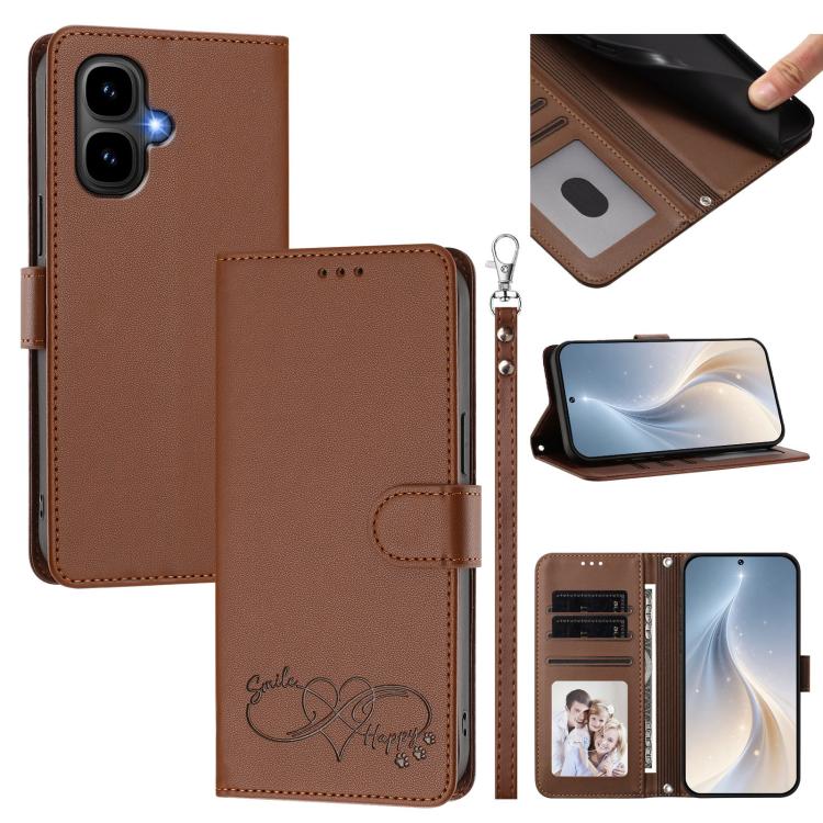 Happy Heart Pattern Magnetic Closure Vegan Leather Phone Case with Wrist Strap, For Tecno Pop 10, For Tecno Spark 20 Pro, For Tecno Spark GO 2023, For Tecno Pova 7 Neo 4G, For Tecno Spark 50 5G, For Tecno Spark 50 4G KN4, For Tecno Camon 50 Pro 4G     ...