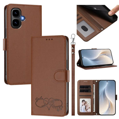 Happy Heart Pattern Magnetic Closure Vegan Leather Phone Case with Wrist Strap, For Tecno Pop 10, For Tecno Spark 20 Pro, For Tecno Spark GO 2023, For Tecno Pova 7 Neo 4G, For Tecno Spark 50 5G, For Tecno Spark 50 4G KN4, For Tecno Camon 50 Pro 4G     ...