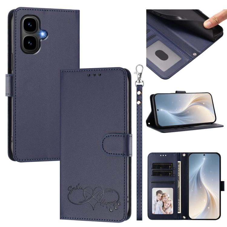 Happy Heart Pattern Magnetic Closure Vegan Leather Phone Case with Wrist Strap, For Tecno Pop 10, For Tecno Spark 20 Pro, For Tecno Spark GO 2023, For Tecno Pova 7 Neo 4G, For Tecno Spark 50 5G, For Tecno Spark 50 4G KN4, For Tecno Camon 50 Pro 4G     ...