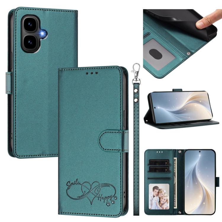 Happy Heart Pattern Magnetic Closure Vegan Leather Phone Case with Wrist Strap, For Tecno Pop 10, For Tecno Spark 20 Pro, For Tecno Spark GO 2023, For Tecno Pova 7 Neo 4G, For Tecno Spark 50 5G, For Tecno Spark 50 4G KN4, For Tecno Camon 50 Pro 4G     ...