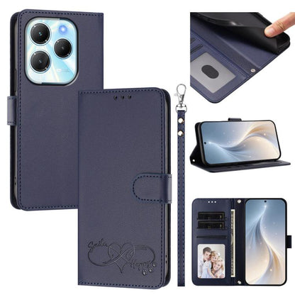 Happy Heart Pattern Magnetic Closure Vegan Leather Phone Case with Wrist Strap, For Tecno Pop 10, For Tecno Spark 20 Pro, For Tecno Spark GO 2023, For Tecno Pova 7 Neo 4G, For Tecno Spark 50 5G, For Tecno Spark 50 4G KN4, For Tecno Camon 50 Pro 4G     ...