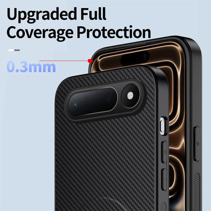WANLONFENG Kickstand Carbon Fiber Texture Magnetic Phone Case, For Tecno Spark 50 5G