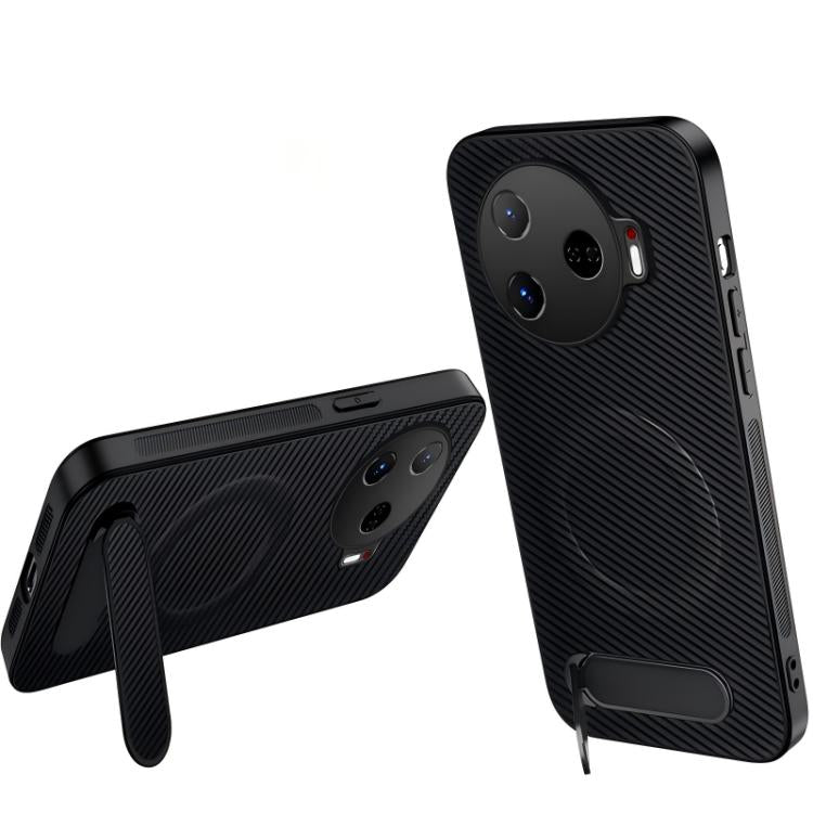 WANLONFENG Kickstand Carbon Fiber Texture Magnetic Phone Case, For Tecno Pova 7 4G / Pova 7 Neo, For Tecno Pova Curve 2, For Tecno Camon 50 Pro 4G, For Tecno Camon 50 4G, For Tecno Pova Slim / Spark Slim, For Tecno Pova 7 Pro 5G, For Tecno Pova 7 5G   ...