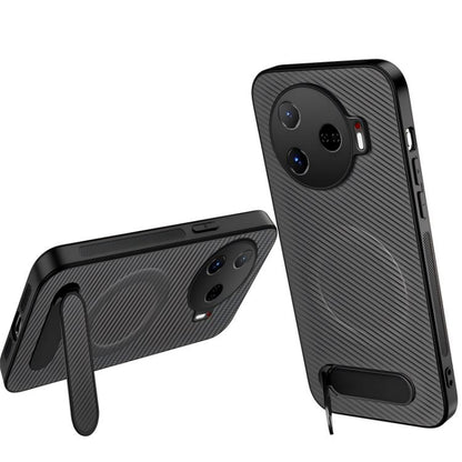 WANLONFENG Kickstand Carbon Fiber Texture Magnetic Phone Case, For Tecno Pova 7 4G / Pova 7 Neo, For Tecno Pova Curve 2, For Tecno Camon 50 Pro 4G, For Tecno Camon 50 4G, For Tecno Pova Slim / Spark Slim, For Tecno Pova 7 Pro 5G, For Tecno Pova 7 5G   ...