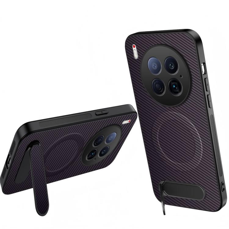 WANLONFENG Kickstand Carbon Fiber Texture Magnetic Phone Case, For Tecno Pova 7 4G / Pova 7 Neo, For Tecno Pova Curve 2, For Tecno Camon 50 Pro 4G, For Tecno Camon 50 4G, For Tecno Pova Slim / Spark Slim, For Tecno Pova 7 Pro 5G, For Tecno Pova 7 5G   ...