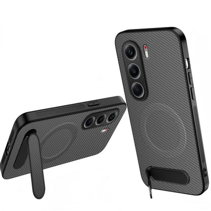 WANLONFENG Kickstand Carbon Fiber Texture Magnetic Phone Case, For Tecno Pova 7 4G / Pova 7 Neo, For Tecno Pova Curve 2, For Tecno Camon 50 Pro 4G, For Tecno Camon 50 4G, For Tecno Pova Slim / Spark Slim, For Tecno Pova 7 Pro 5G, For Tecno Pova 7 5G   ...