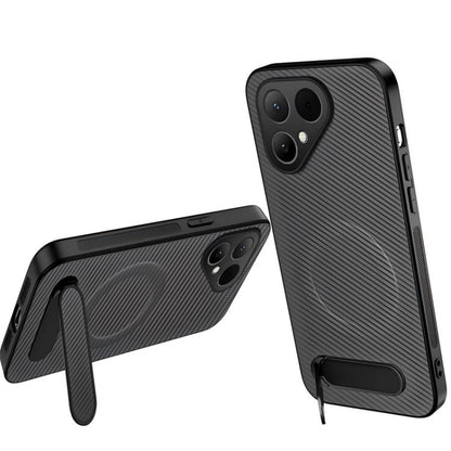 WANLONFENG Kickstand Carbon Fiber Texture Magnetic Phone Case, For Tecno Pova 7 4G / Pova 7 Neo, For Tecno Pova Curve 2, For Tecno Camon 50 Pro 4G, For Tecno Camon 50 4G, For Tecno Pova Slim / Spark Slim, For Tecno Pova 7 Pro 5G, For Tecno Pova 7 5G   ...