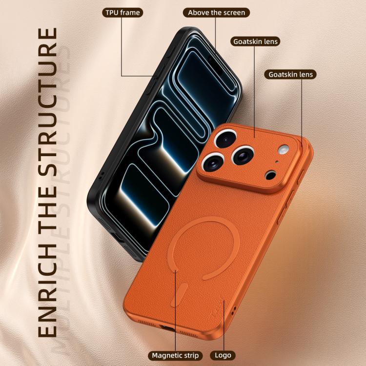 Sheepskin Vegan Leather Magnetic Phone Case, For iPhone 17 Pro Max, For iPhone 17 Pro, For iPhone 17