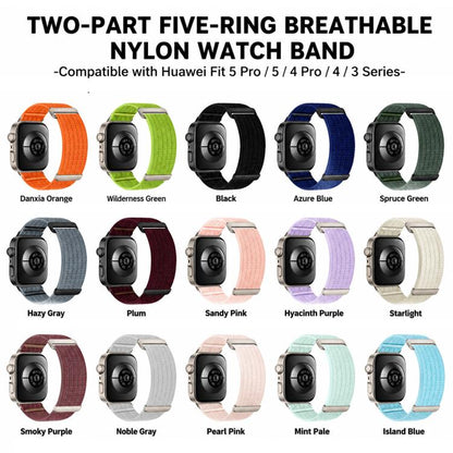 xDfind Two Section Nylon Breathable Hook And Loop Fastener Watch Band, For Huawei Watch Fit 5 / Fit 5 Pro / Fit 4