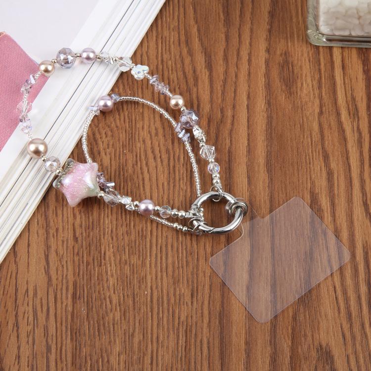 Oil Painting Five-Pointed Star Phone Chain with Tether Pad