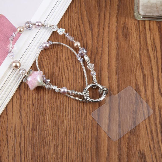 Oil Painting Five-Pointed Star Phone Chain with Tether Pad