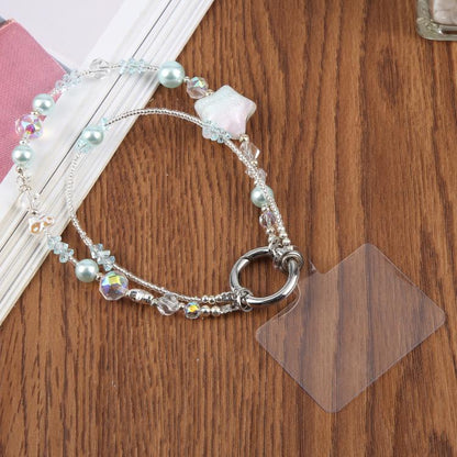 Oil Painting Five-Pointed Star Phone Chain with Tether Pad