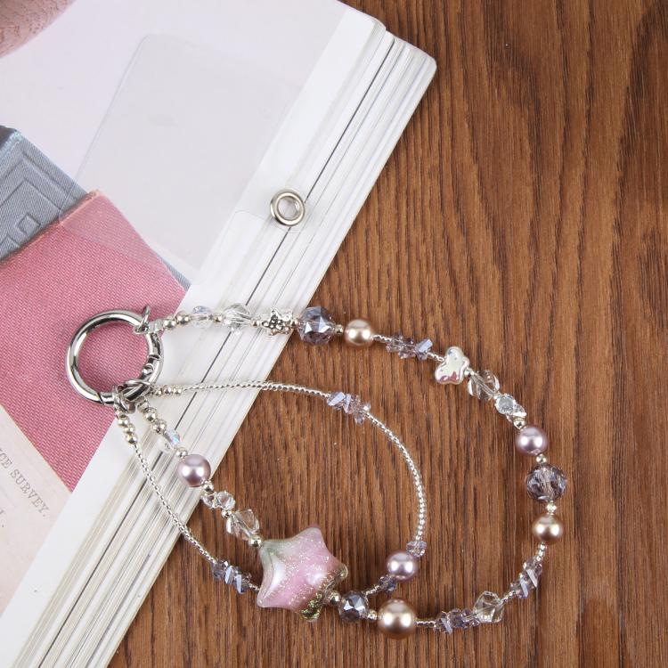 Oil Painting Five-Pointed Star Phone Chain with Tether Pad