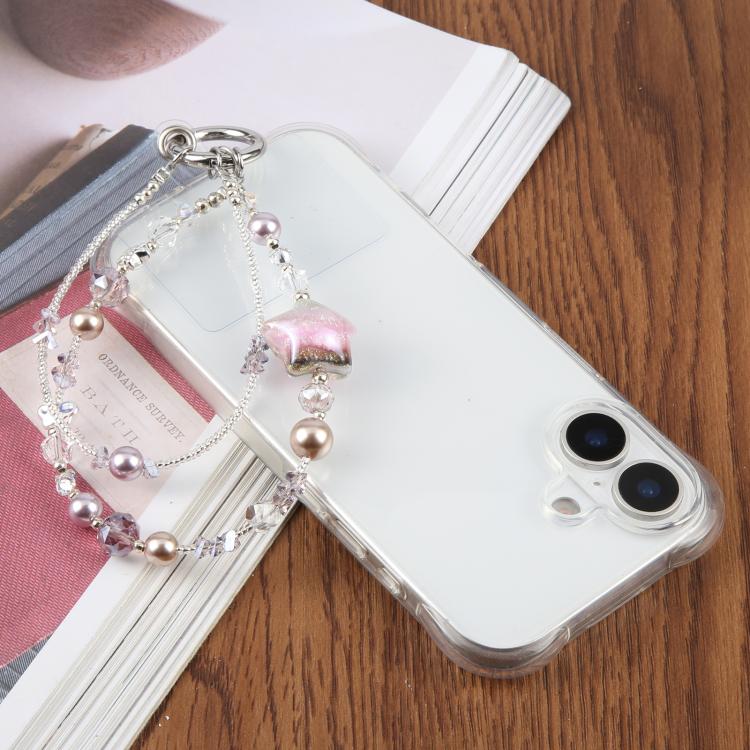Oil Painting Five-Pointed Star Phone Chain with Tether Pad