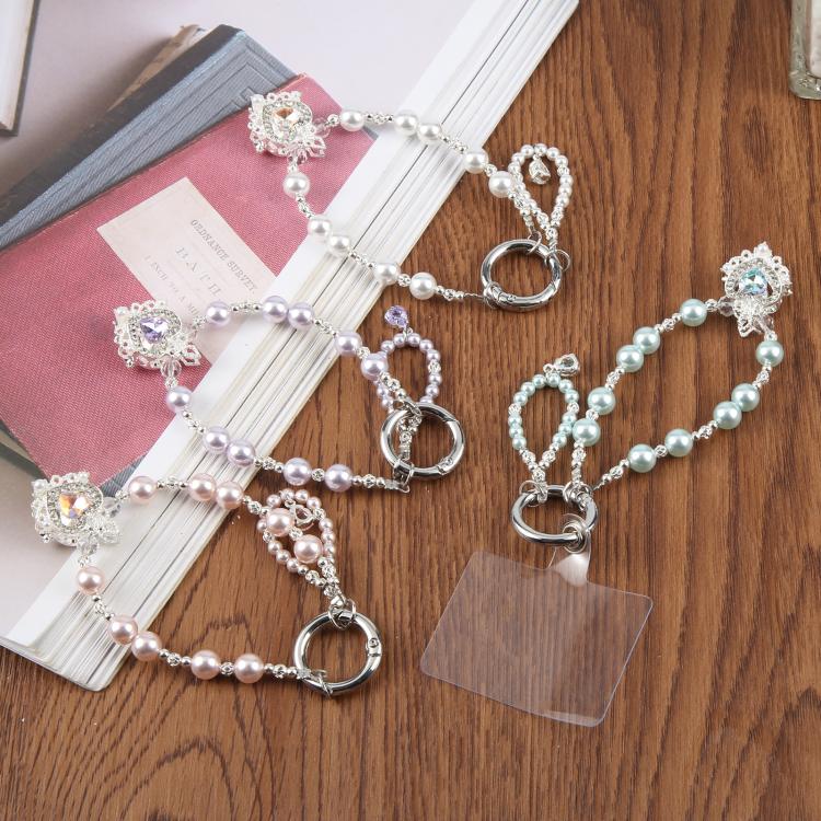 Crown And Beaded Phone Charm with Tether Pad