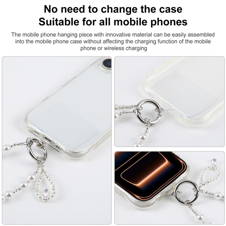 Crown And Beaded Phone Charm with Tether Pad