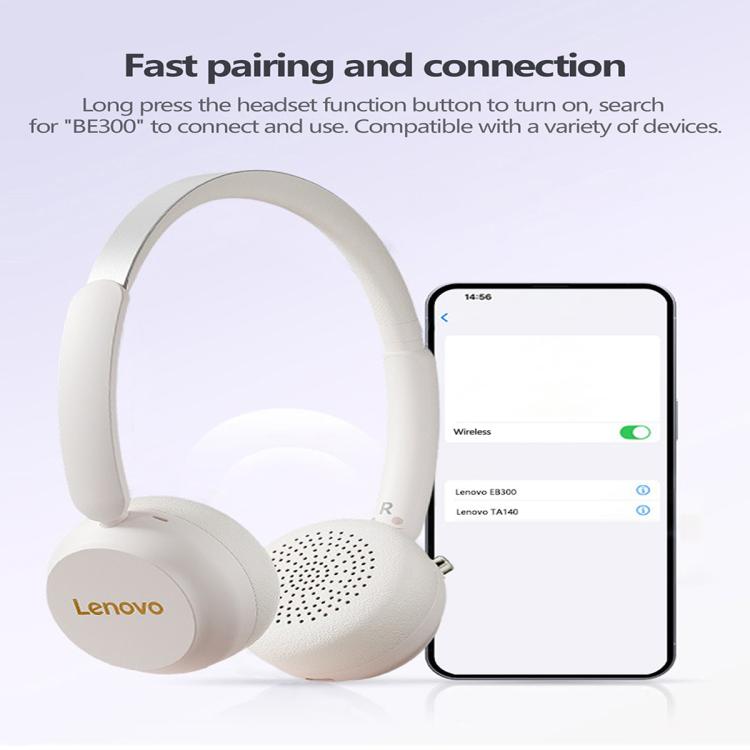 Lenovo EB300 Over-Ear AI Call Noise Reduction Bluetooth Earphone