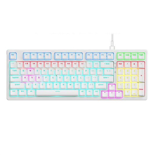 Lenovo GK10 RGB 98 Keys Wired Mechanical Keyboard, Tea Axis, Red Axis, Blue Axis