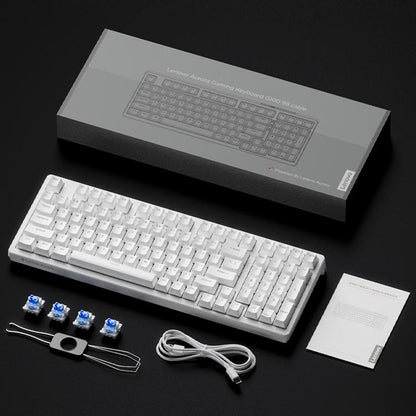 Lenovo GK10 RGB 98 Keys Wired Mechanical Keyboard, Tea Axis, Red Axis, Blue Axis