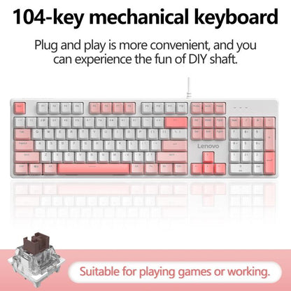 Lenovo GK10 RGB 104 Keys Wired Mechanical Keyboard, Tea Axis, Red Axis, Blue Axis