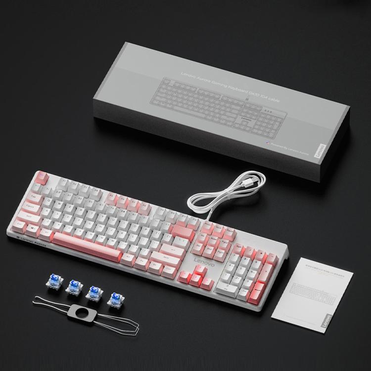 Lenovo GK10 RGB 104 Keys Wired Mechanical Keyboard, Tea Axis, Red Axis, Blue Axis